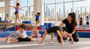 Children enjoying regular gymnastics in Dubai